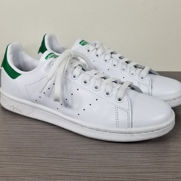 adidas Stan Smith Sneakers, White / Green Leather, Mens Size 6 US / 38.7 - Picture 1 of 12
